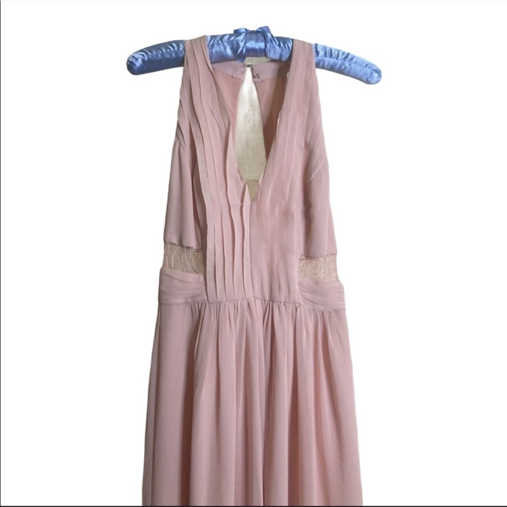 NWT BCBG Generation blush pink gown long chiffon skirt prom wedding